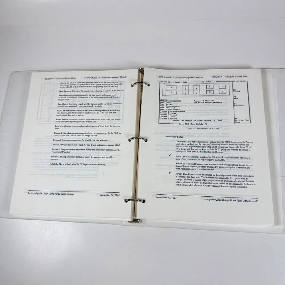 SANTA CLARA PLASTICS SCP 3170 Software Operator's Manual 1993 Vintage